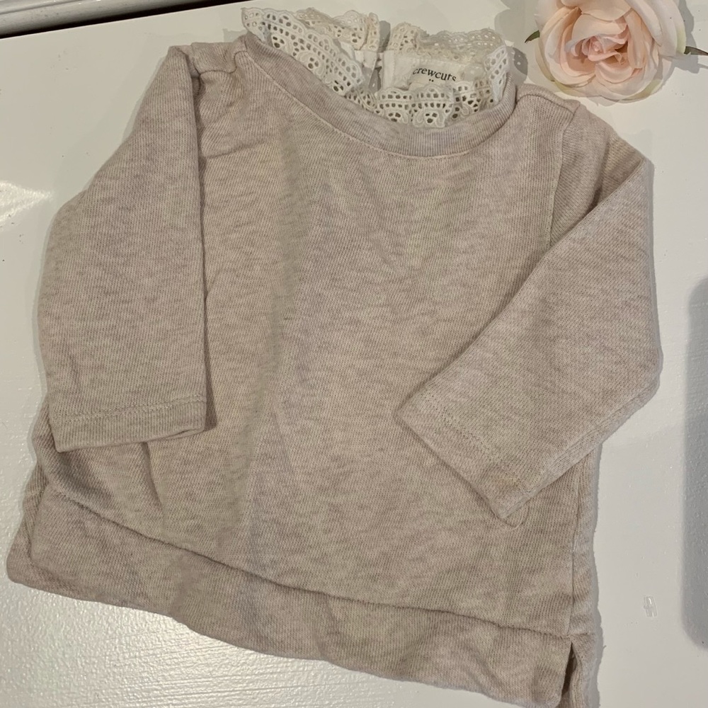 Crewcuts sweatshirt with cotton lace collar